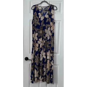 Chico's Travelers Women's Floral Slinky with Pockets Maxi Dress Size 2 US. Large